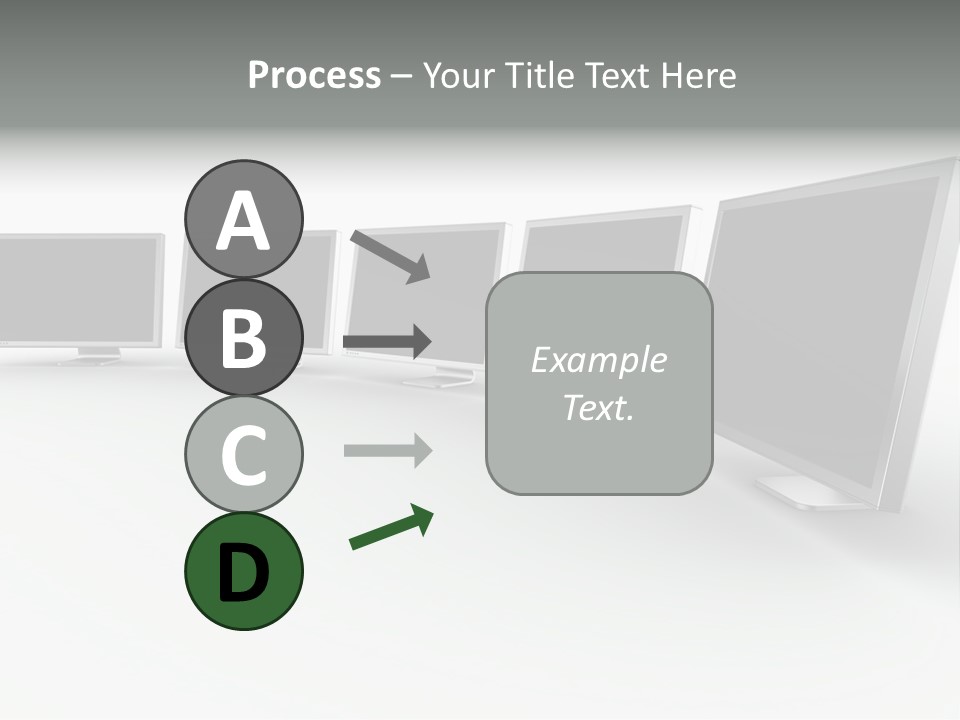 A Row Of Televisions Sitting In Front Of Each Other PowerPoint Template