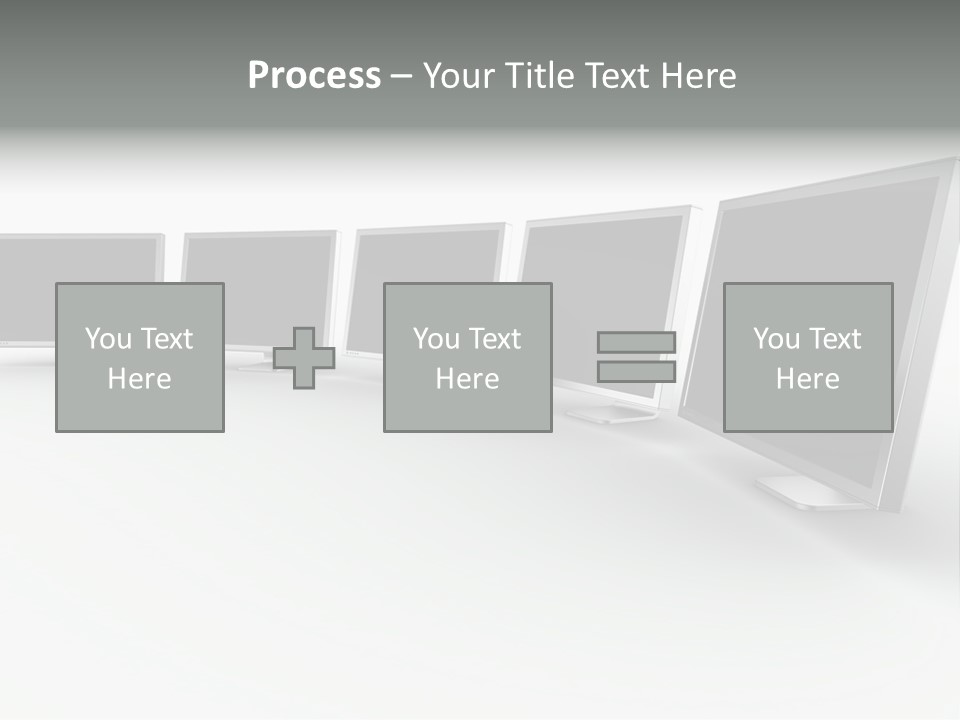 A Row Of Televisions Sitting In Front Of Each Other PowerPoint Template