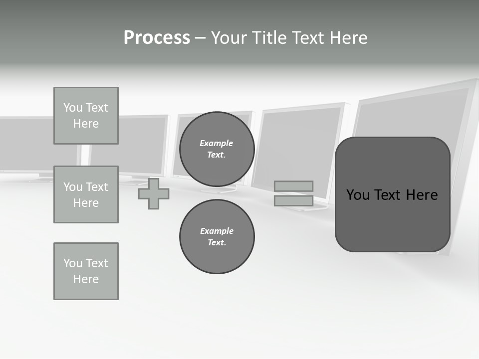 A Row Of Televisions Sitting In Front Of Each Other PowerPoint Template