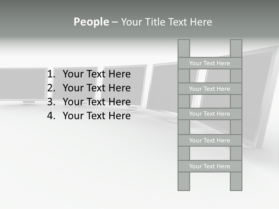 A Row Of Televisions Sitting In Front Of Each Other PowerPoint Template