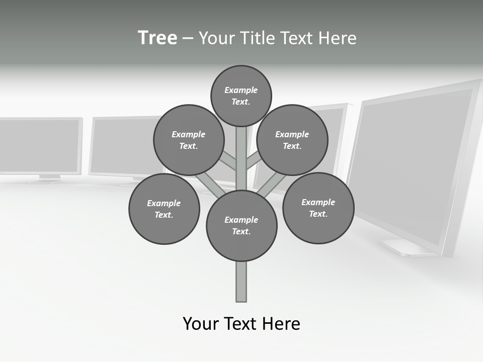 A Row Of Televisions Sitting In Front Of Each Other PowerPoint Template