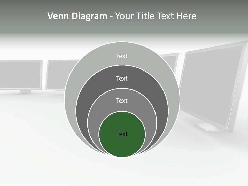A Row Of Televisions Sitting In Front Of Each Other PowerPoint Template