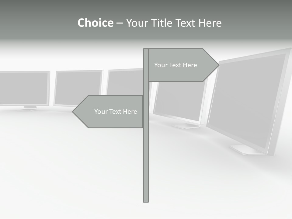 A Row Of Televisions Sitting In Front Of Each Other PowerPoint Template