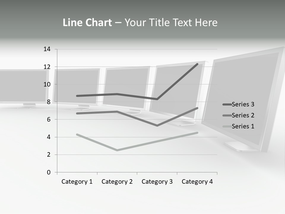 A Row Of Televisions Sitting In Front Of Each Other PowerPoint Template