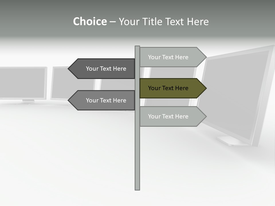 A Row Of Televisions Sitting In Front Of Each Other PowerPoint Template