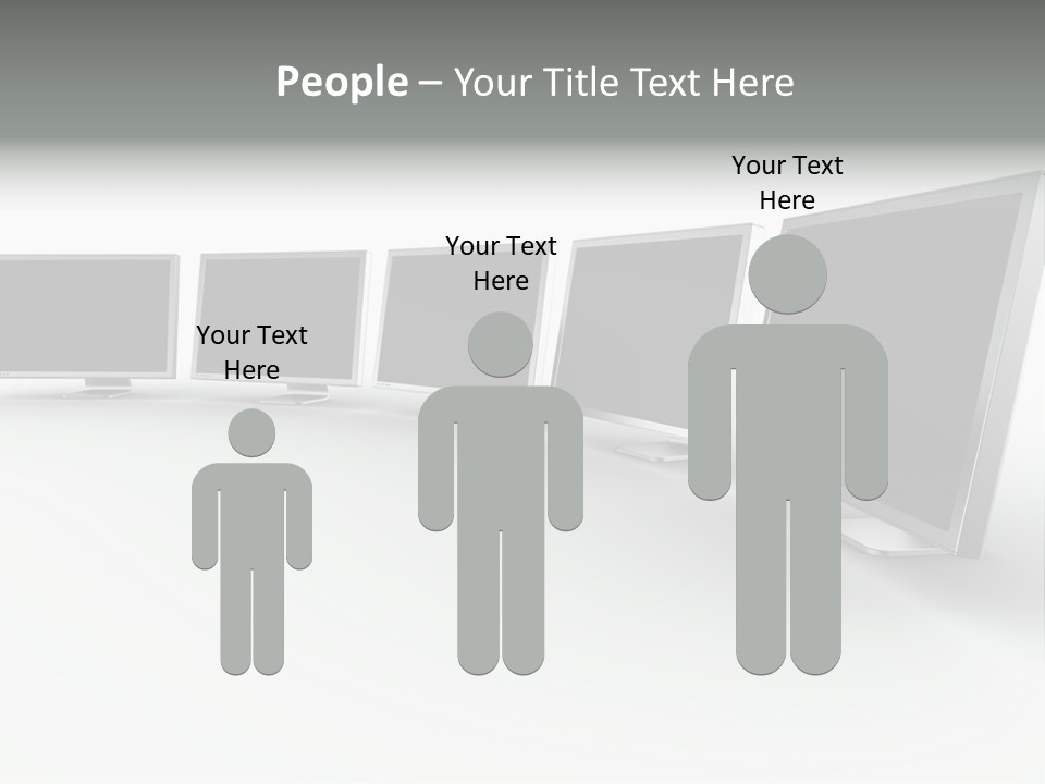 A Row Of Televisions Sitting In Front Of Each Other PowerPoint Template