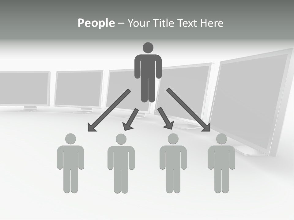 A Row Of Televisions Sitting In Front Of Each Other PowerPoint Template