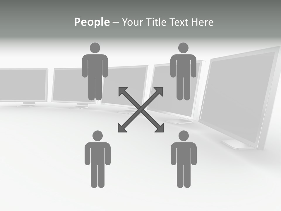 A Row Of Televisions Sitting In Front Of Each Other PowerPoint Template