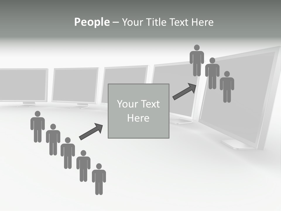 A Row Of Televisions Sitting In Front Of Each Other PowerPoint Template