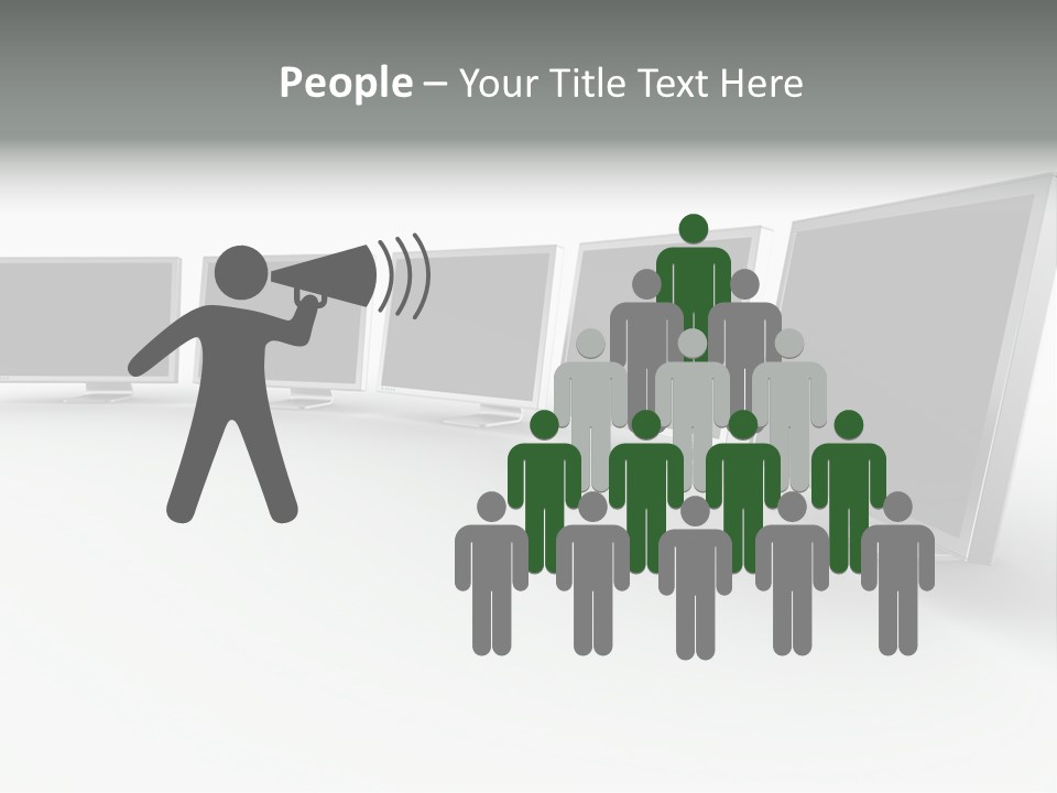 A Row Of Televisions Sitting In Front Of Each Other PowerPoint Template