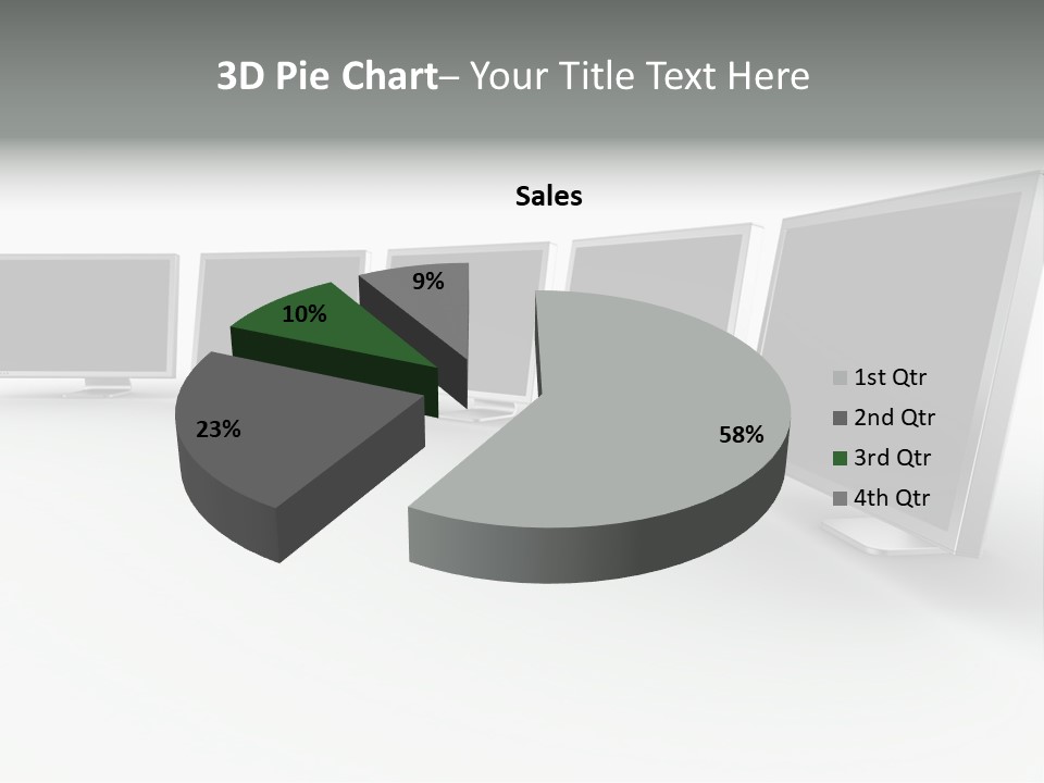 A Row Of Televisions Sitting In Front Of Each Other PowerPoint Template