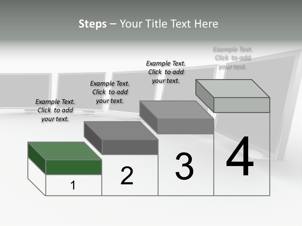 A Row Of Televisions Sitting In Front Of Each Other PowerPoint Template