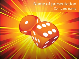 A Pair Of Dices On A Red And Yellow Background PowerPoint Template