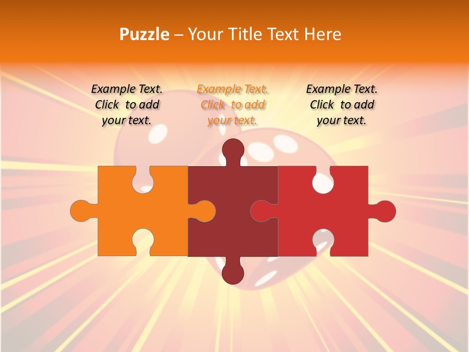 A Pair Of Dices On A Red And Yellow Background PowerPoint Template