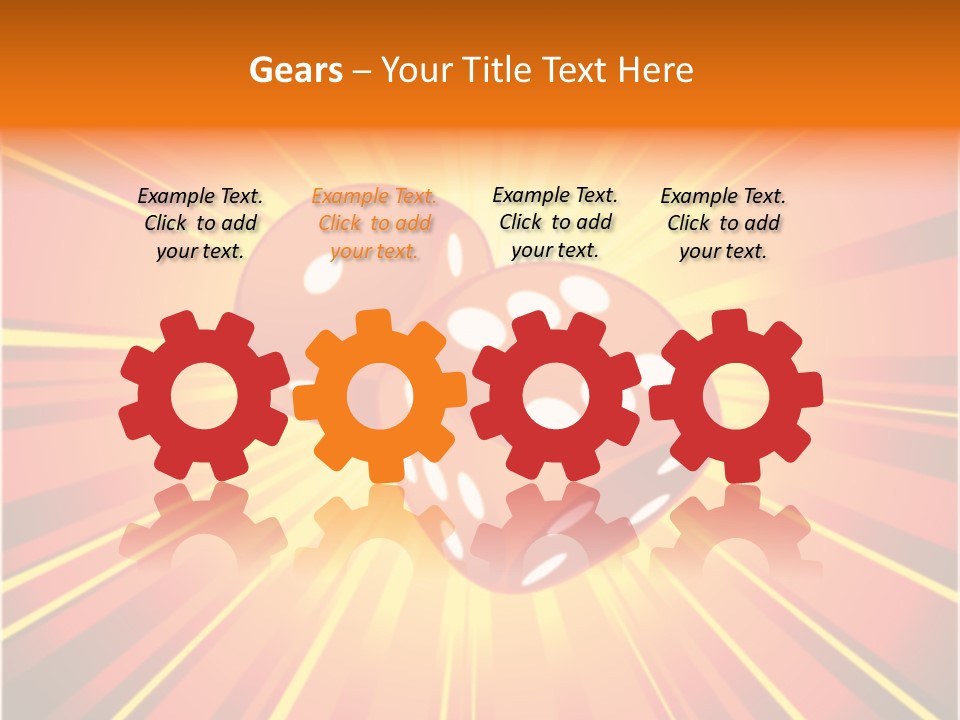 A Pair Of Dices On A Red And Yellow Background PowerPoint Template