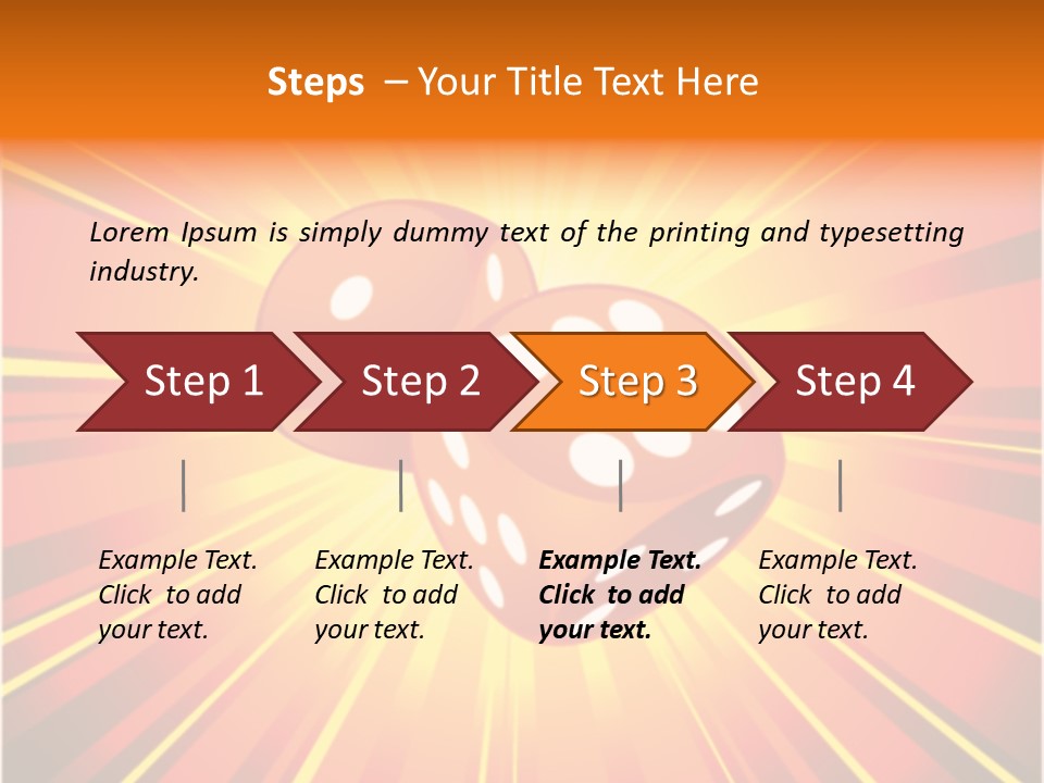 A Pair Of Dices On A Red And Yellow Background PowerPoint Template
