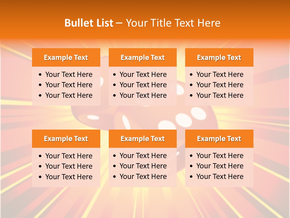 A Pair Of Dices On A Red And Yellow Background PowerPoint Template