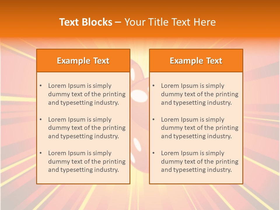 A Pair Of Dices On A Red And Yellow Background PowerPoint Template