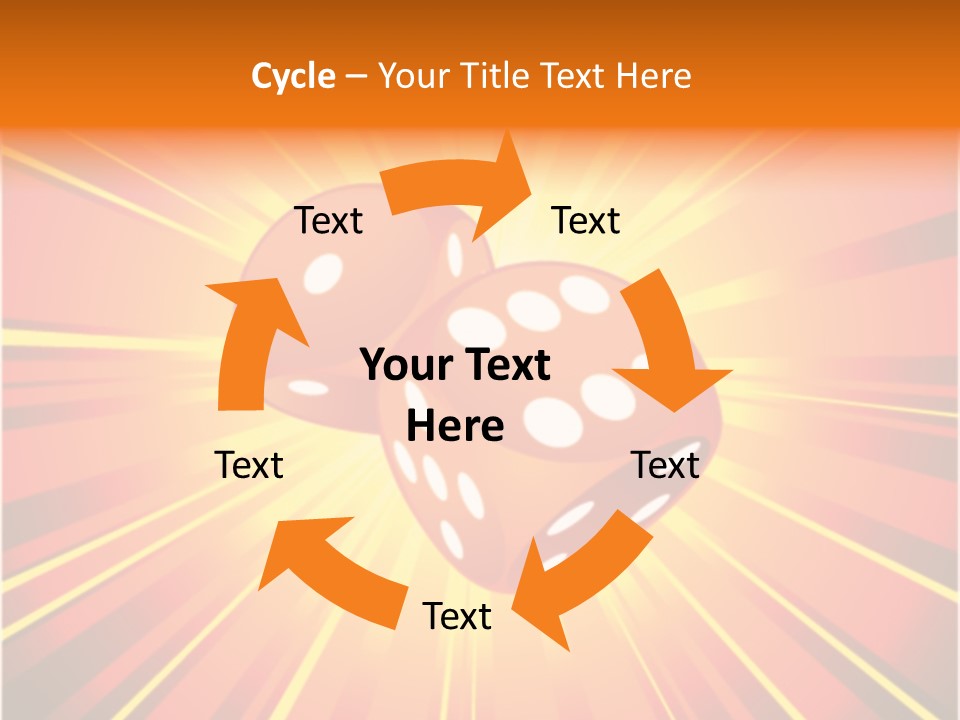 A Pair Of Dices On A Red And Yellow Background PowerPoint Template