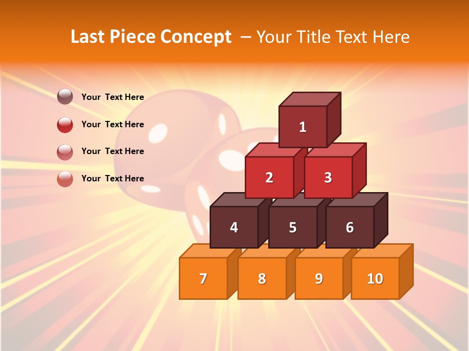 A Pair Of Dices On A Red And Yellow Background PowerPoint Template