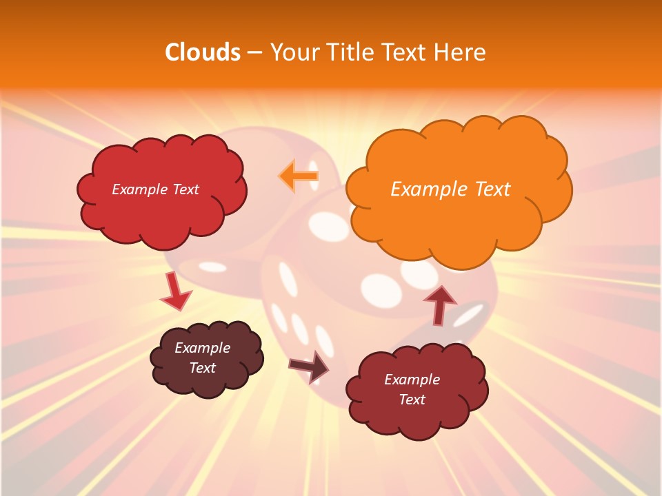 A Pair Of Dices On A Red And Yellow Background PowerPoint Template