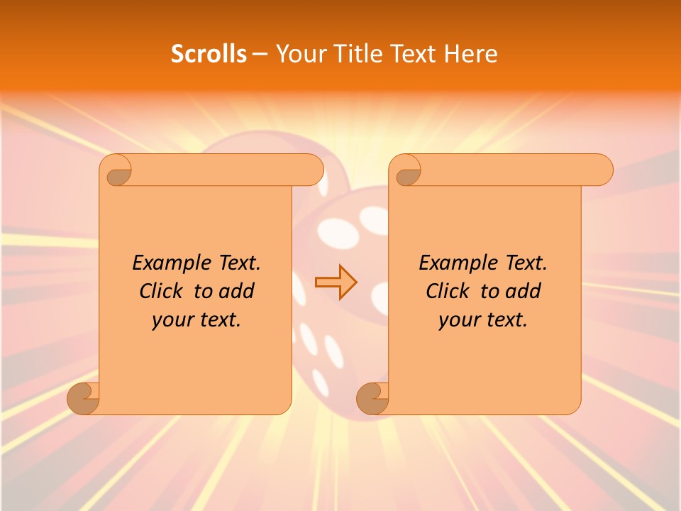 A Pair Of Dices On A Red And Yellow Background PowerPoint Template