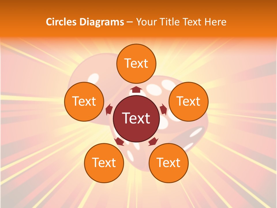 A Pair Of Dices On A Red And Yellow Background PowerPoint Template