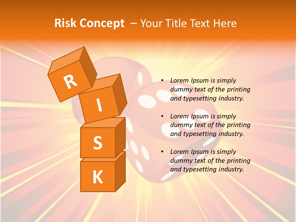 A Pair Of Dices On A Red And Yellow Background PowerPoint Template