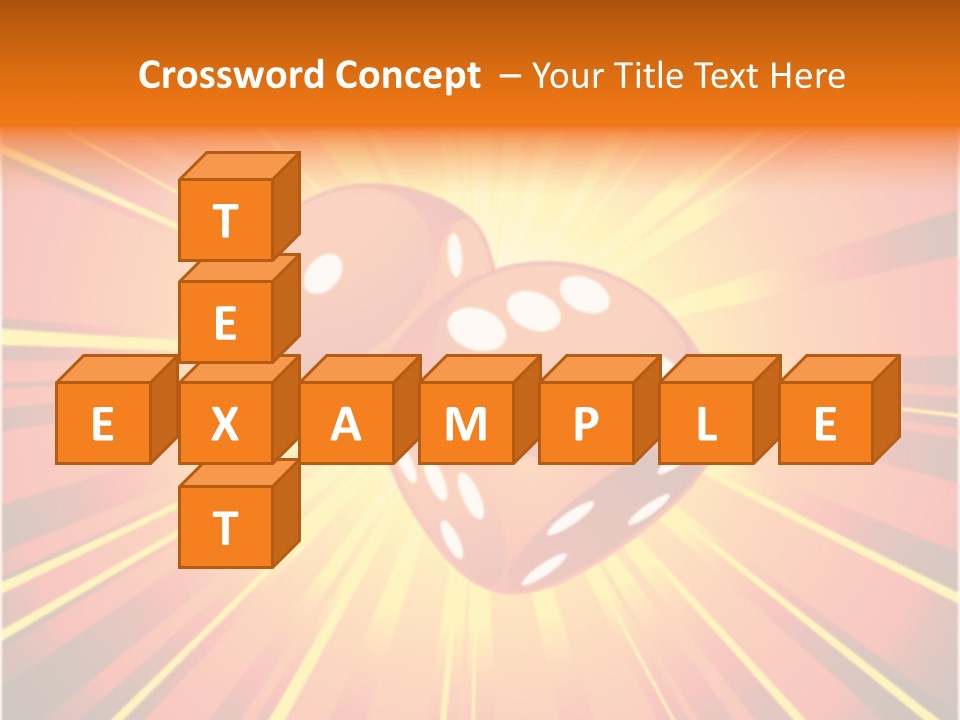 A Pair Of Dices On A Red And Yellow Background PowerPoint Template