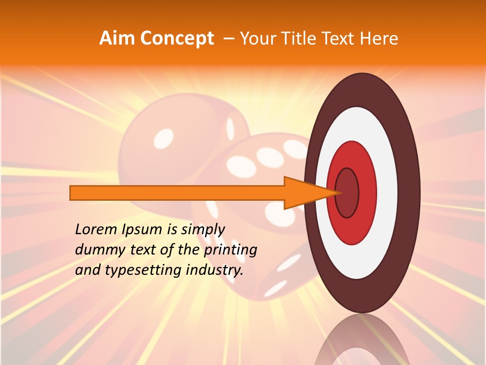 A Pair Of Dices On A Red And Yellow Background PowerPoint Template