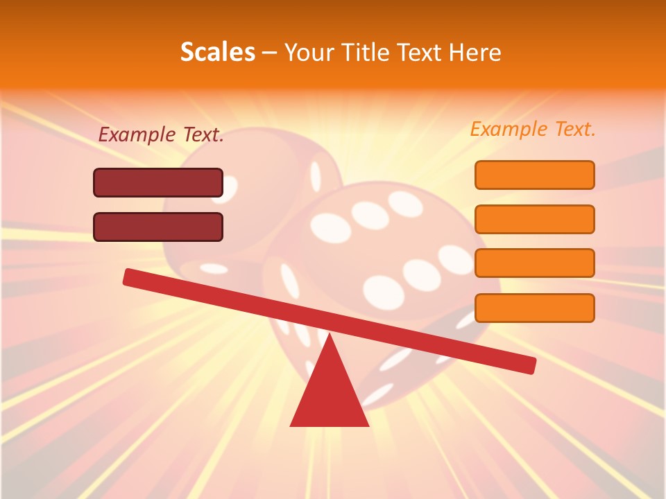 A Pair Of Dices On A Red And Yellow Background PowerPoint Template