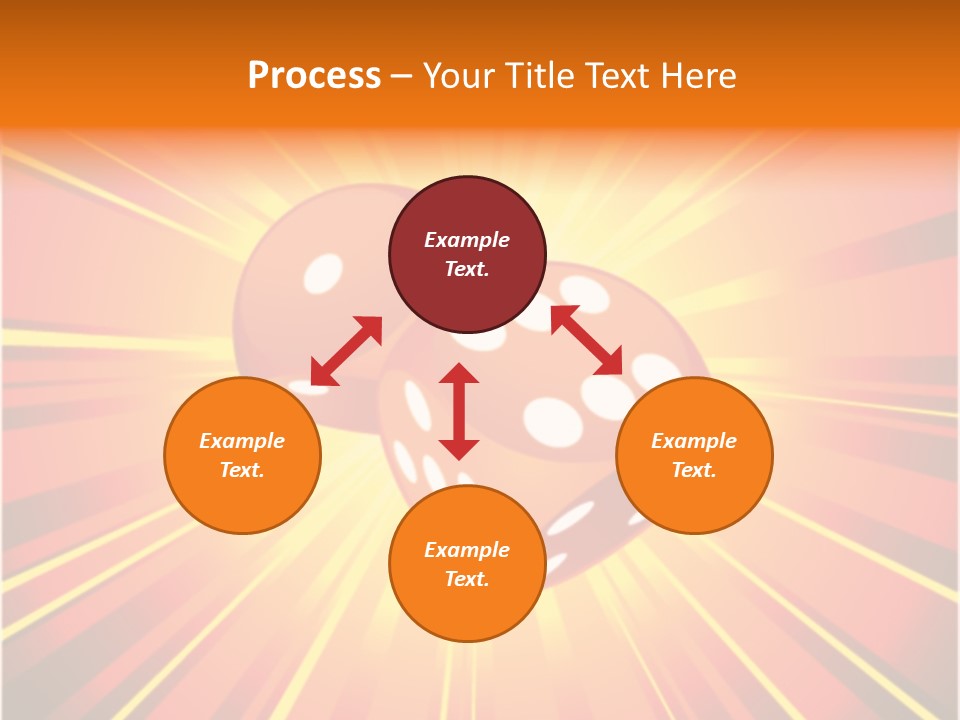 A Pair Of Dices On A Red And Yellow Background PowerPoint Template