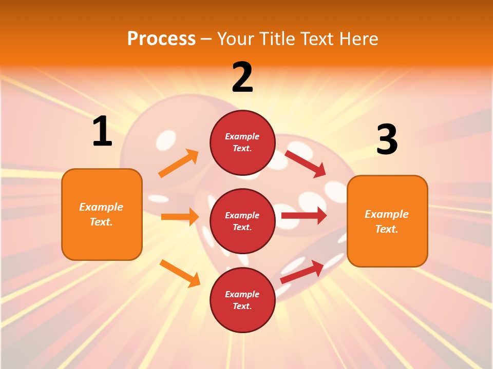 A Pair Of Dices On A Red And Yellow Background PowerPoint Template
