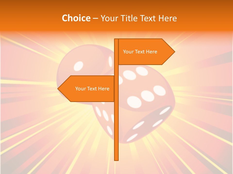 A Pair Of Dices On A Red And Yellow Background PowerPoint Template