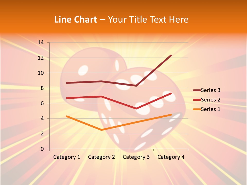 A Pair Of Dices On A Red And Yellow Background PowerPoint Template
