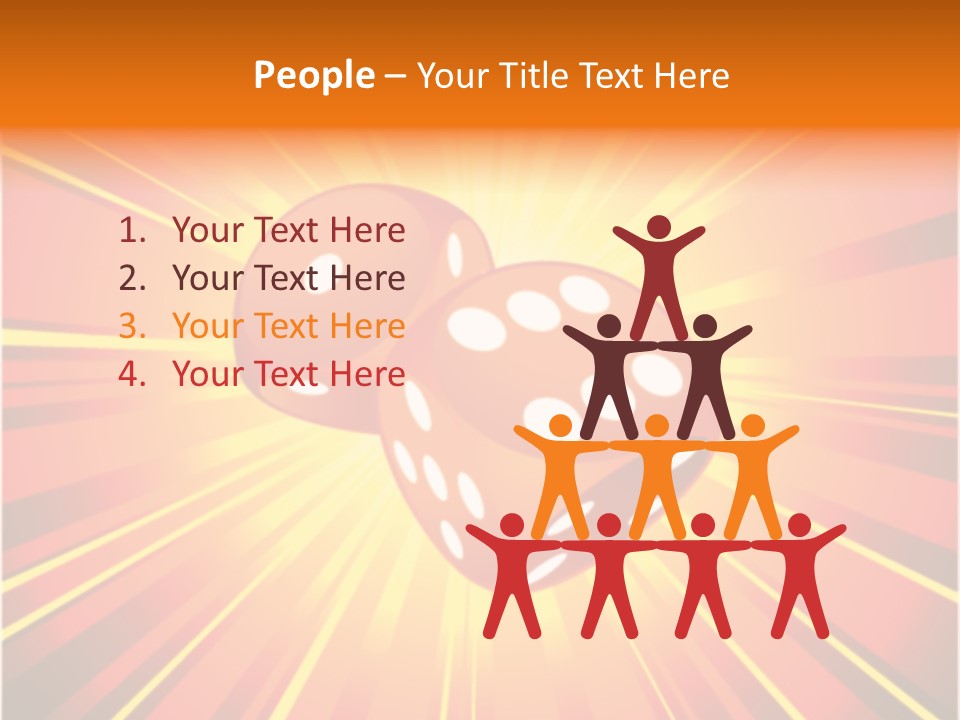 A Pair Of Dices On A Red And Yellow Background PowerPoint Template