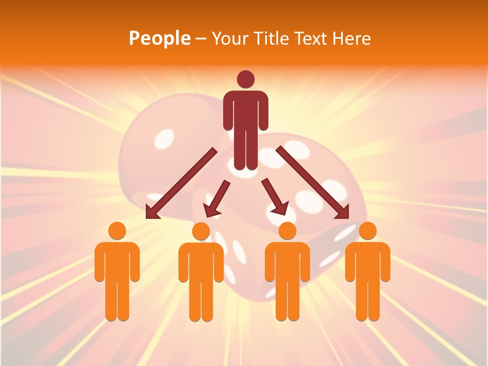 A Pair Of Dices On A Red And Yellow Background PowerPoint Template