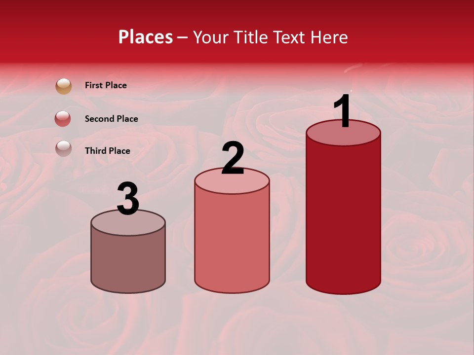 A Bunch Of Red Roses On A White Background PowerPoint Template