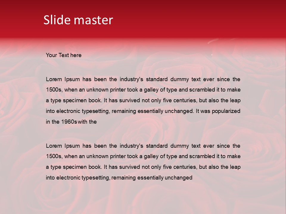 A Bunch Of Red Roses On A White Background PowerPoint Template