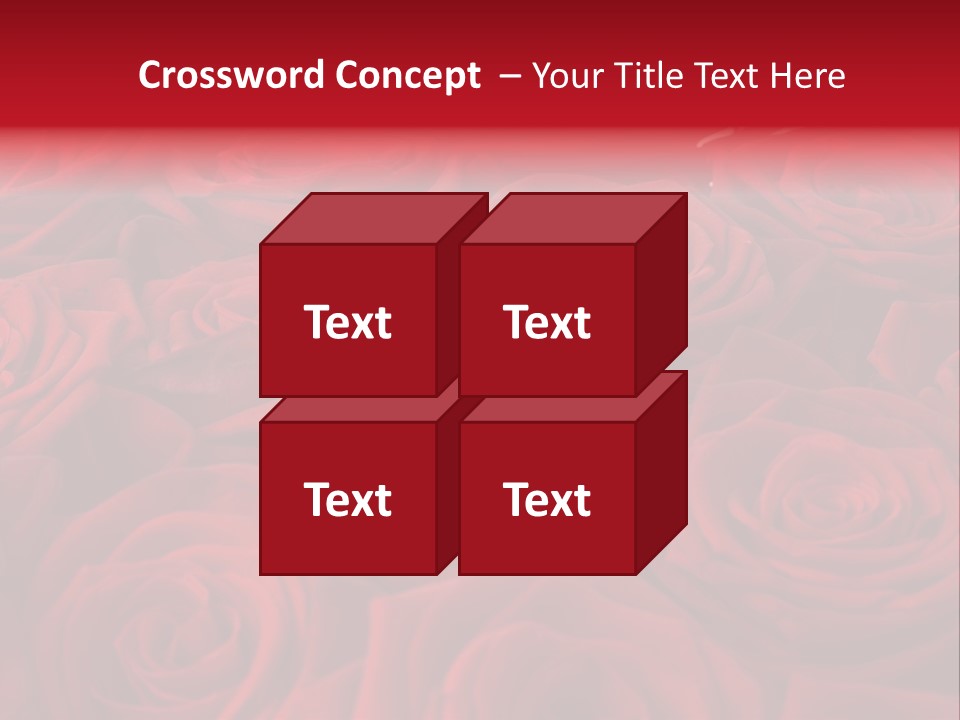 A Bunch Of Red Roses On A White Background PowerPoint Template