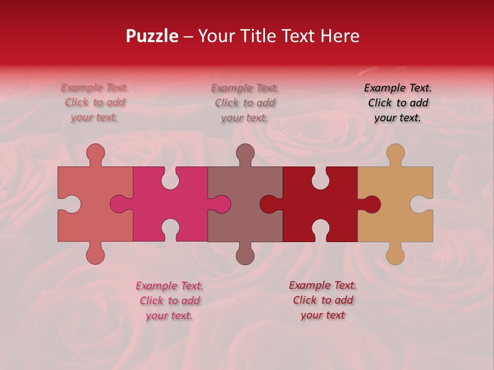 A Bunch Of Red Roses On A White Background PowerPoint Template
