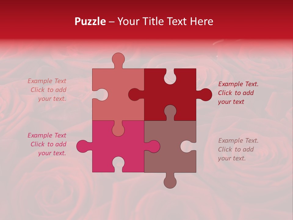 A Bunch Of Red Roses On A White Background PowerPoint Template