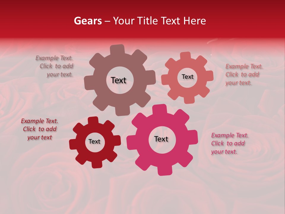A Bunch Of Red Roses On A White Background PowerPoint Template