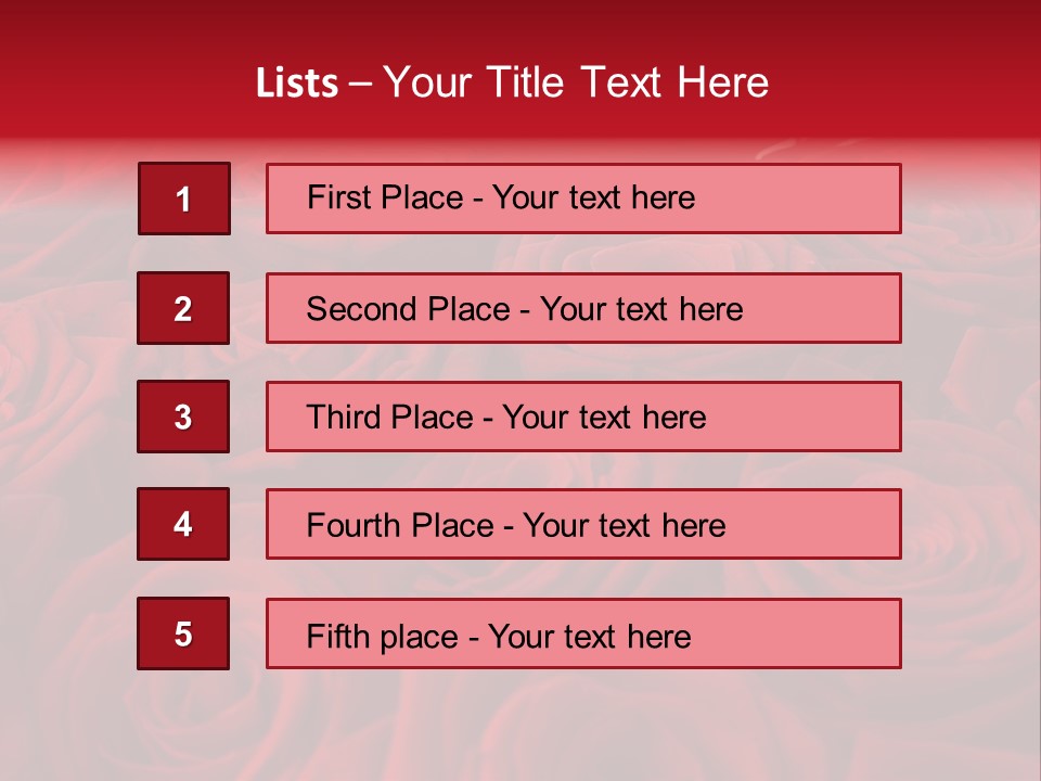 A Bunch Of Red Roses On A White Background PowerPoint Template