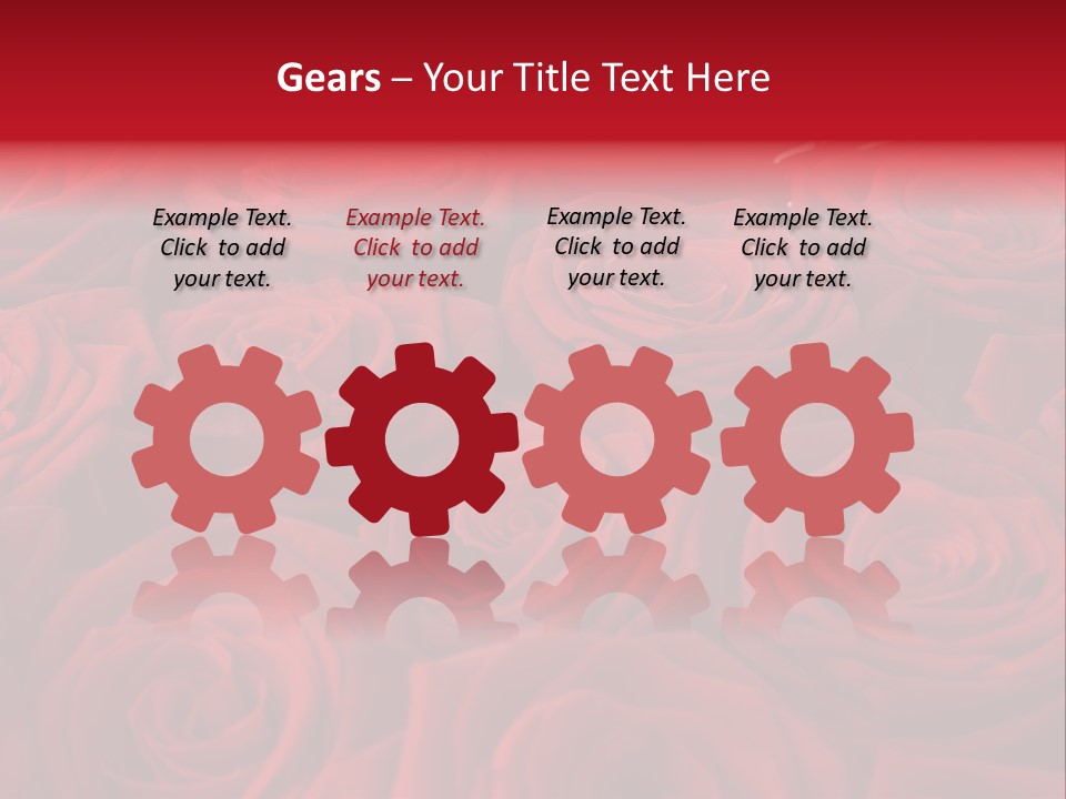 A Bunch Of Red Roses On A White Background PowerPoint Template