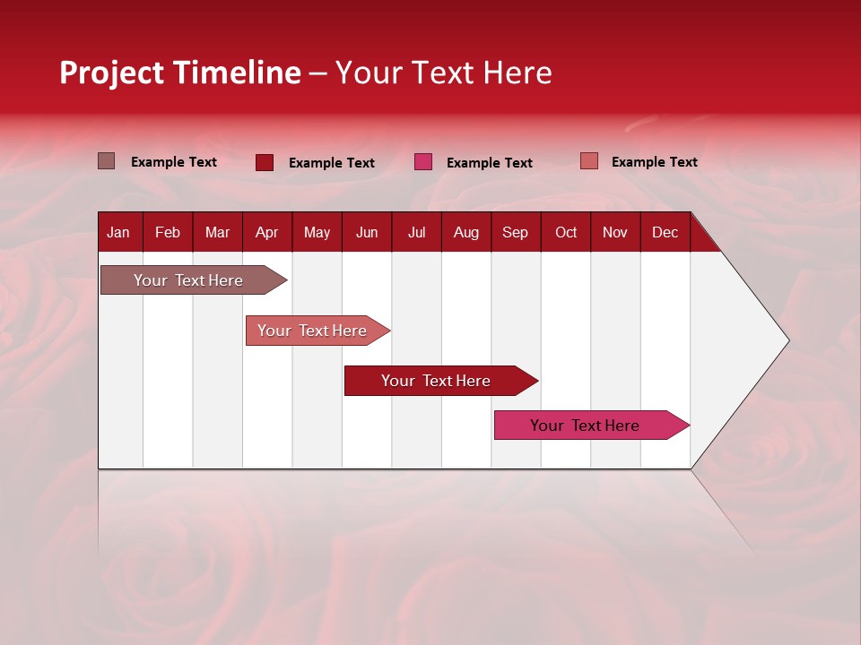 A Bunch Of Red Roses On A White Background PowerPoint Template