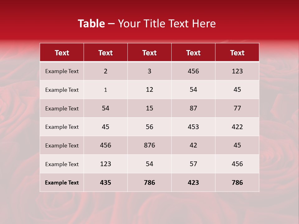 A Bunch Of Red Roses On A White Background PowerPoint Template