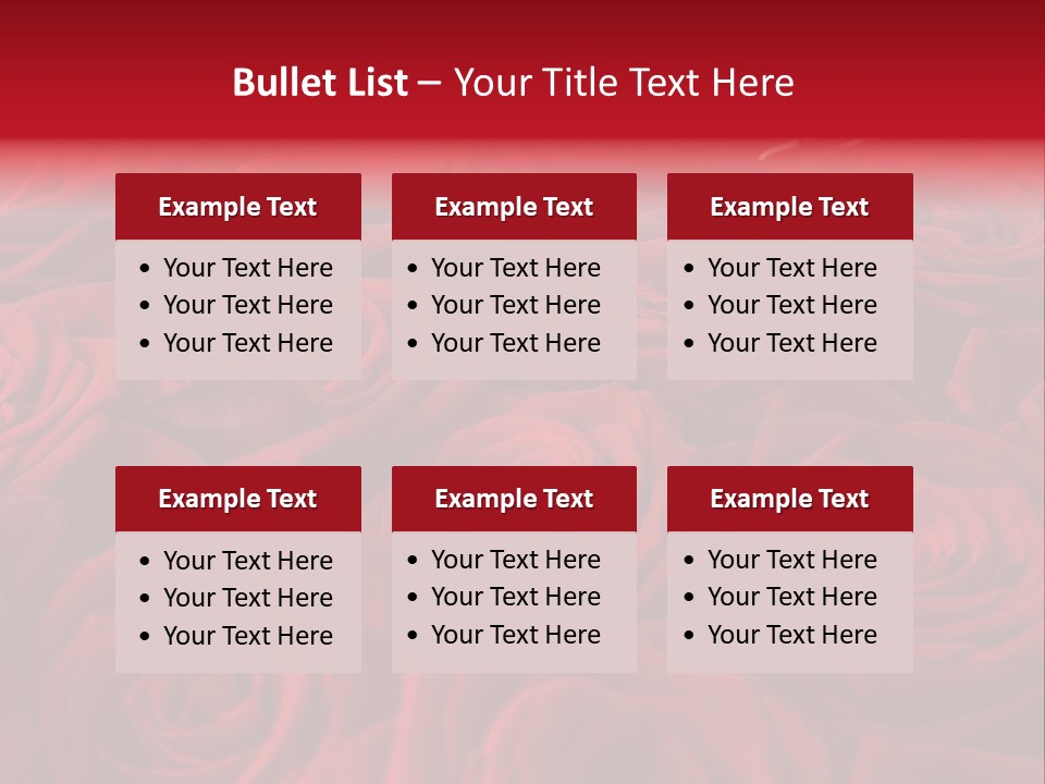 A Bunch Of Red Roses On A White Background PowerPoint Template