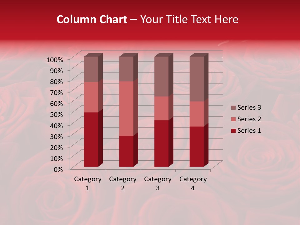 A Bunch Of Red Roses On A White Background PowerPoint Template