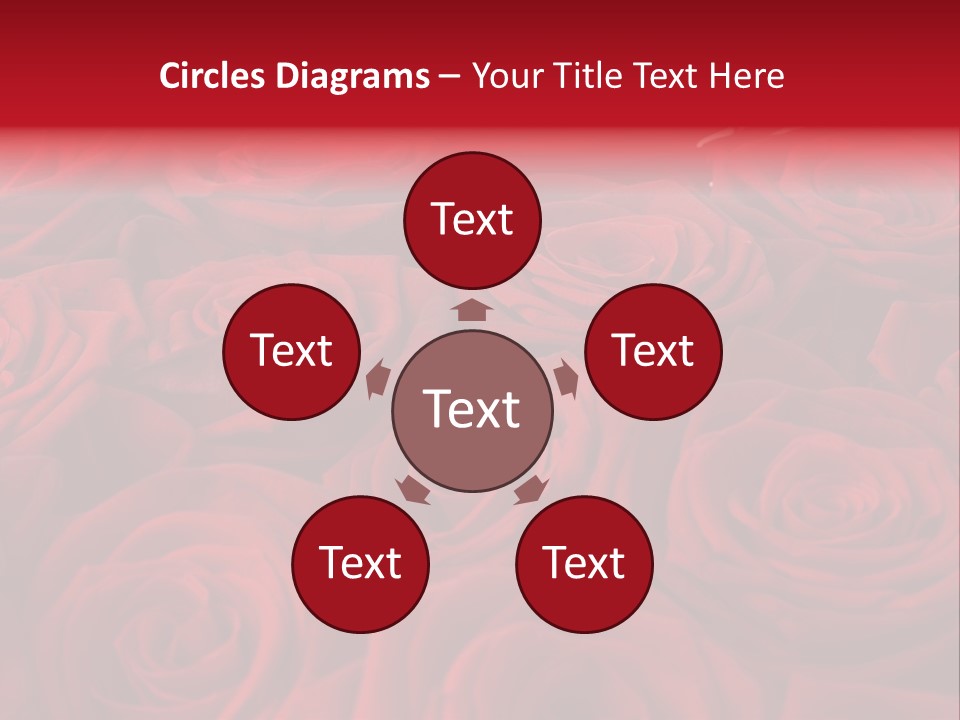 A Bunch Of Red Roses On A White Background PowerPoint Template